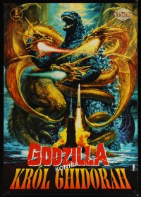 6y305 GODZILLA VS. KING GHIDORAH Polish 27x38 '91 Gojira, rubbery monster sci-fi, Ohrai art!