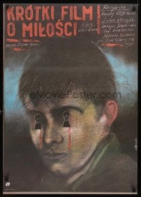6y340 SHORT FILM ABOUT LOVE Polish 27x38 '88 Krzysztof Kieslowski's Krotki Film o Milosci!