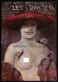 6y356 ZED & TWO NOUGHTS Polish 27x38 '90s Peter Greenaway, art of naked girl by Sadowski!