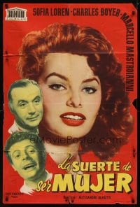6y127 WHAT A WOMAN Spanish '56 La Fortuna di essere donna, Sophia Loren, Mastroianni!