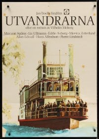 6y077 EMIGRANTS Swedish '71 Liv Ullmann, Max Von Sydow, Jan Treoll, great art of riverboat!