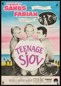 6y083 LOVE IN A GOLDFISH BOWL Swedish '61 Tommy Sands, Fabian, sexy Jan Sterling!