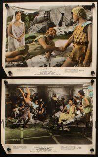 6z264 ALEXANDER THE GREAT 2 color 8x10 stills '56 Richard Burton, F. March as Philip of Macedonia!
