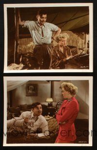 6z272 SOMEWHERE I'LL FIND YOU 2 color 8x10 stills '42 great images of Clark Gable & Lana Turner!
