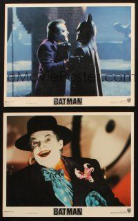 6z266 BATMAN 2 8x10 mini LCs '89 Michael Keaton in costume & Jack Nicholson as The Joker!