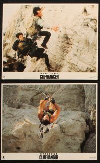 6z056 CLIFFHANGER 8 color 8x10 stills '93 Sylvester Stallone, John Lithgow, the height of adventure!