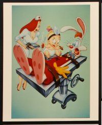 6z251 TUMMY TROUBLE 4 color 8x10 stills '89 Roger Rabbit & sexy nurse Jessica, doctor Baby Herman!