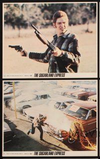 6z232 SUGARLAND EXPRESS 5 8x10 mini LCs '74 William Atherton & Goldie Hawn by police car, Spielberg!
