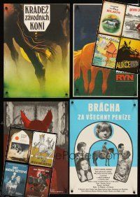 7a258 LOT OF 12 UNFOLDED AND FORMERLY FOLDED CZECH POSTERS WITH HORSE IMAGES '80s cool artwork!