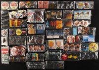 7a232 LOT OF 147 PROMOTIONAL METAL PINS '90s with great images from popular movies & TV shows!