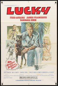 7b020 AMAZING DOBERMANS 1sh R78 Fred Astaire, sexy Barbara Eden, Lucky!