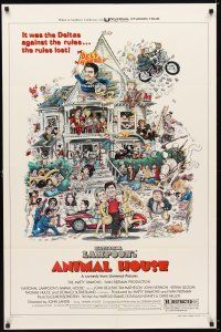 7b028 ANIMAL HOUSE style B 1sh '78 John Belushi, Landis classic, art by Nick Meyerowitz!