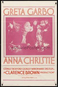 7b029 ANNA CHRISTIE 1sh R62 Greta Garbo, Charles Bickford, Clarence Brown directed!