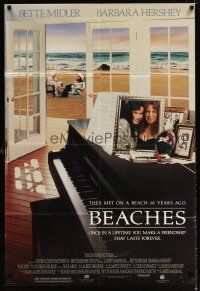 7b043 BEACHES 1sh '88 best friends Bette Midler & Barbara Hershey!
