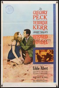 7b047 BELOVED INFIDEL 1sh '59 Gregory Peck as F. Scott Fitzgerald & Deborah Kerr as Sheila Graham!