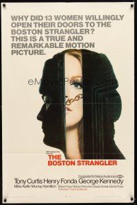 7b071 BOSTON STRANGLER 1sh '68 Tony Curtis, Henry Fonda, he killed thirteen girls!