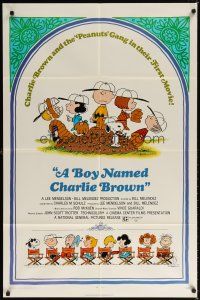7b072 BOY NAMED CHARLIE BROWN 1sh '70 baseball art of Snoopy & the Peanuts by Charles M. Schulz!