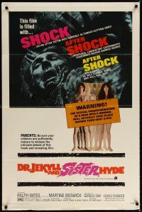7b164 DR. JEKYLL & SISTER HYDE 1sh '72 sexual transformation of man to woman actually takes place!