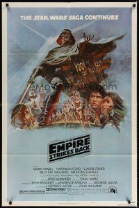 7b185 EMPIRE STRIKES BACK style B 1sh '80 George Lucas sci-fi classic, cool art by Tom Jung!