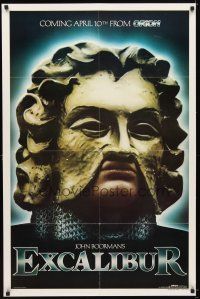 7b196 EXCALIBUR teaser 1sh '81 John Boorman directed, Robert Addie as Mordred in mask!