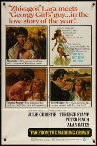 7b211 FAR FROM THE MADDING CROWD 1sh '68 Julie Christie, Terence Stamp, Peter Finch, Schlesinger!