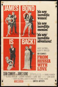 7b246 FROM RUSSIA WITH LOVE style B 1sh '64 Sean Connery as Ian Fleming's James Bond 007 is back!