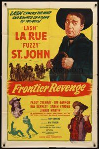 7b247 FRONTIER REVENGE 1sh '48 cowboy Lash LaRue, Al Fuzzy St. John, Peggy Stewart