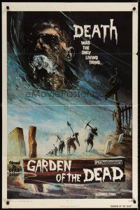 7b256 GARDEN OF THE DEAD 1sh '72 Duncan McLeod, Lee Frost, creepy zombie artwork!