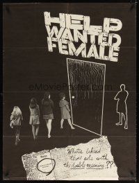7b310 HELP WANTED FEMALE 1sh '68 what's behind the ads with the double meaning?!