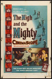 7b315 HIGH & THE MIGHTY 1sh '54 John Wayne, Claire Trevor, directed by William Wellman!