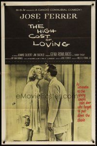 7b316 HIGH COST OF LOVING 1sh '58 great romantic image of Gena Rowlands & Jose Ferrer!