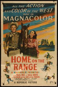 7b327 HOME ON THE RANGE 1sh '46 Monte Hale, Lorna Gray, Bob Nolan & the Sons of the Pioneers!