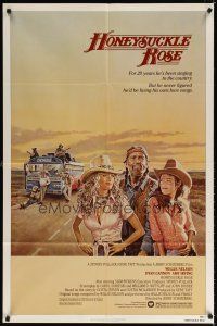7b330 HONEYSUCKLE ROSE 1sh '80 art of Willie Nelson, Dyan Cannon & Amy Irving, country music!