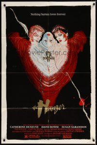 7b360 HUNGER 1sh '83 art of vampire Catherine Deneuve, rocker David Bowie & Susan Sarandon!