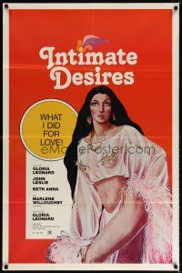 7b385 INTIMATE DESIRES 1sh '78 art of sexy star & director Gloria Leonard!