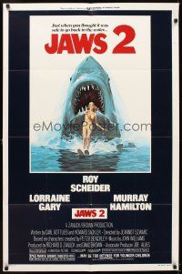7b407 JAWS 2 1sh '78 just when you thought it was safe to go back in the water!
