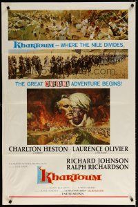 7b425 KHARTOUM style B 1sh '66 art of Charlton Heston & Laurence Olivier, Cinerama adventure!