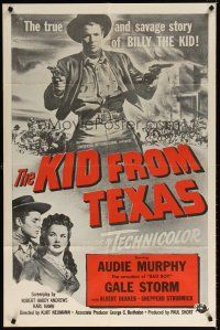 7b426 KID FROM TEXAS military 1sh R50s Audie Murphy as Billy the Kid, Gale Storm!