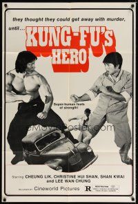 7b445 KUNG-FU'S HERO 1sh '79 image of Bolo Yeung, super-human feats of strength!