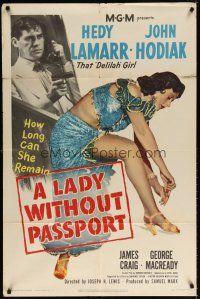 7b454 LADY WITHOUT PASSPORT 1sh '50 sexiest barely-clad Hedy Lamarr in harem girl costume!
