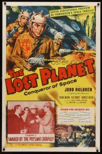 7b499 LOST PLANET chapter 7 1sh '53 Judd Holdren, sci-fi serial, Snared by the Prysmic Catapult!