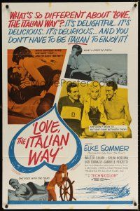 7b507 LOVE THE ITALIAN WAY 1sh '64 Femmine di Lusso, Elke Sommer, Walter Chiari, Ugo Tognazzi