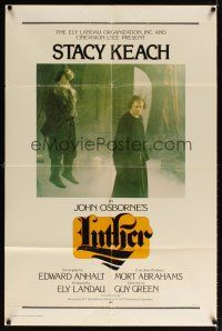 7b515 LUTHER int'l 1sh '73 wild image of religious Stacy Keach & hanging man!