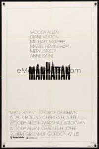 7b533 MANHATTAN 1sh '79 Woody Allen & Diane Keaton, cool New York City title design!