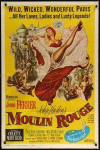 7b588 MOULIN ROUGE int'l 1sh '53 Jose Ferrer as Toulouse-Lautrec, art of sexy French dancer kicking leg!