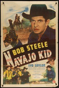 7b609 NAVAJO KID 1sh '45 cool image of cowboy Bob Steele with gun, Syd Saylor