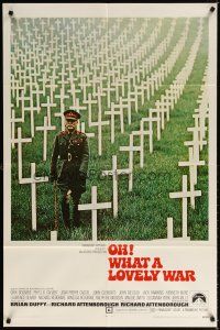 7b630 OH WHAT A LOVELY WAR 1sh '69 Richard Attenborough WWII musical, officer in graveyard!