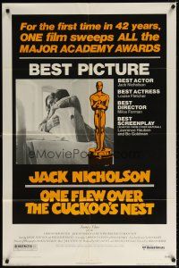 7b636 ONE FLEW OVER THE CUCKOO'S NEST awards 1sh '75 Jack Nicholson & Sampson, Milos Forman classic