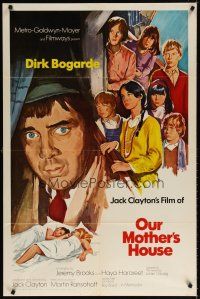 7b638 OUR MOTHER'S HOUSE int'l 1sh '67 Dirk Bogarde, Margaret Brooks, cool stylized art!