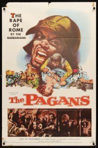 7b643 PAGANS 1sh '58 Il Sacco di Roma, the rape of Rome by the barbarians, cast of thousands!